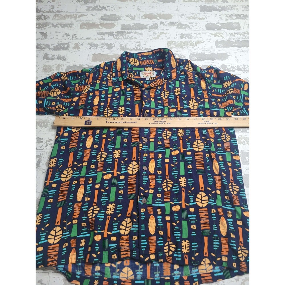 Atomik Tiki Short Sleeve Button Up Rayon Shirt Men's Large - Picture 4 of 6
